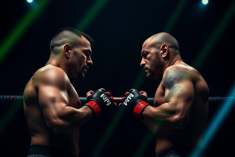 Dois lutadores de MMA frente a frente
